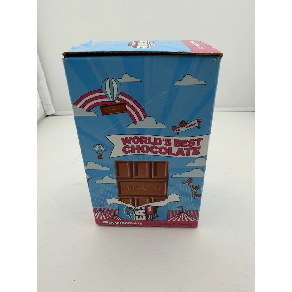 10 Pack Mr Beast Feastables MILK CHOCOLATE NEW 2.1 oz Candy Bar